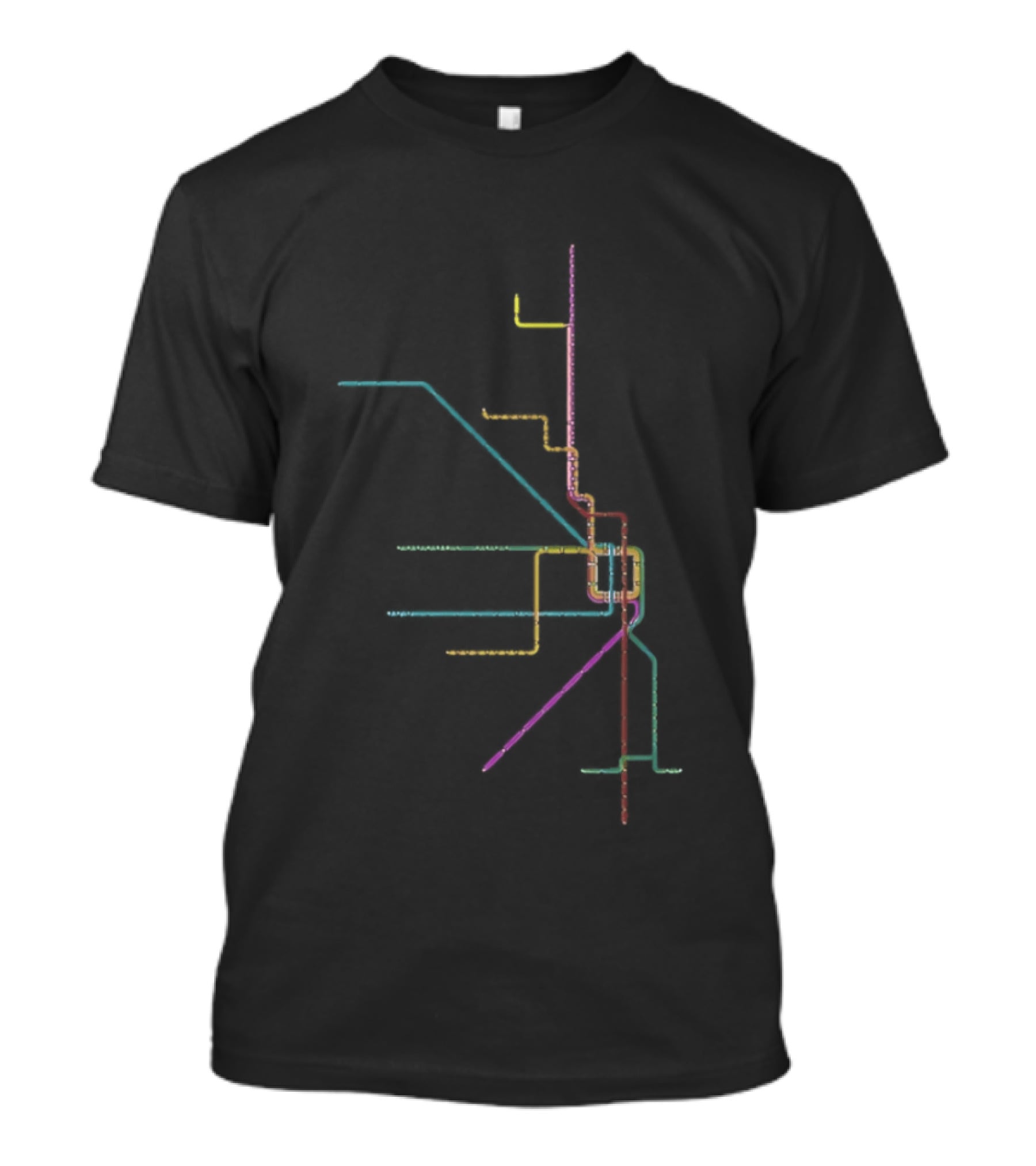 The Loop Chicago L Train Map Pastel T-Shirt