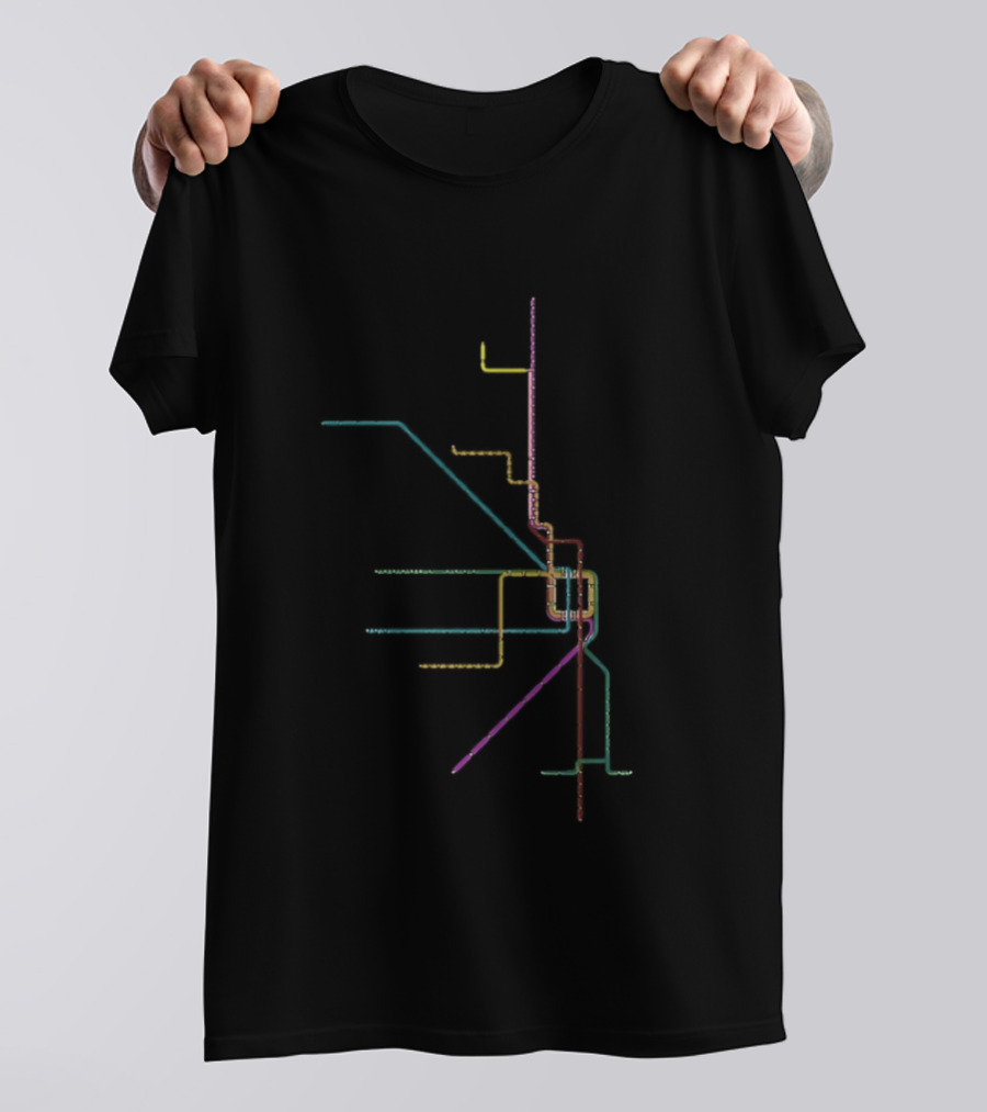 The Loop Chicago L Train Map Pastel T-Shirt