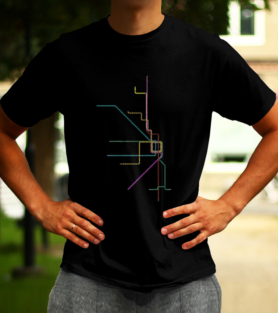 The Loop Chicago L Train Map Pastel T-Shirt