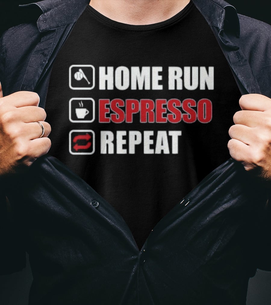 Home Run Espresso Repeat Baseball Coffee Lovers T-Shirt