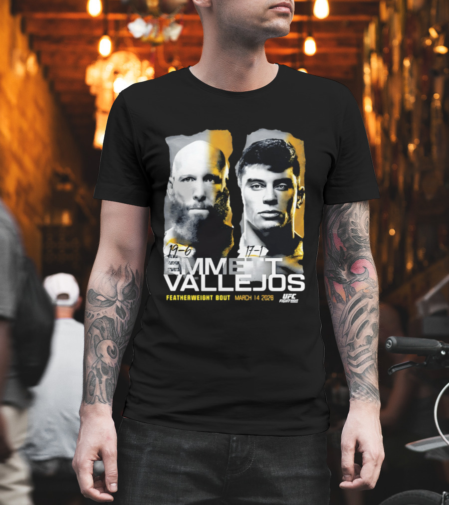UFC Fight Night Emmett Vallejos Featherweight Bout March 2026 T-Shirt