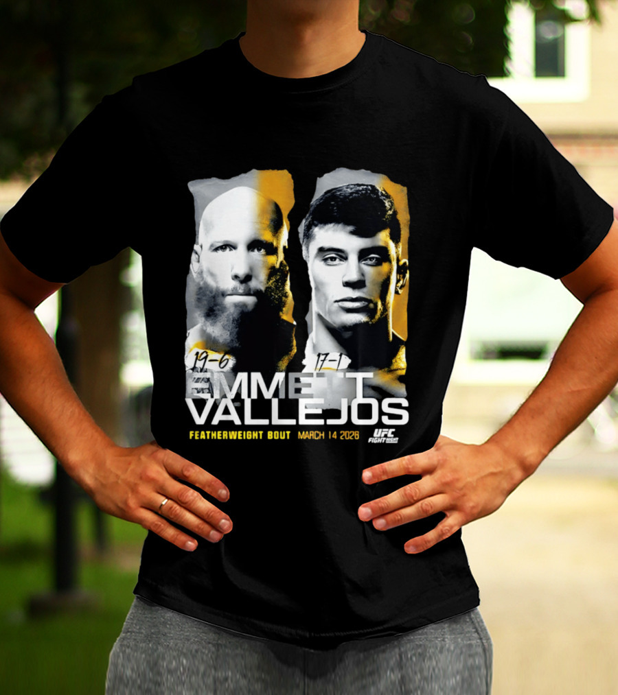 UFC Fight Night Emmett Vallejos Featherweight Bout March 2026 T-Shirt