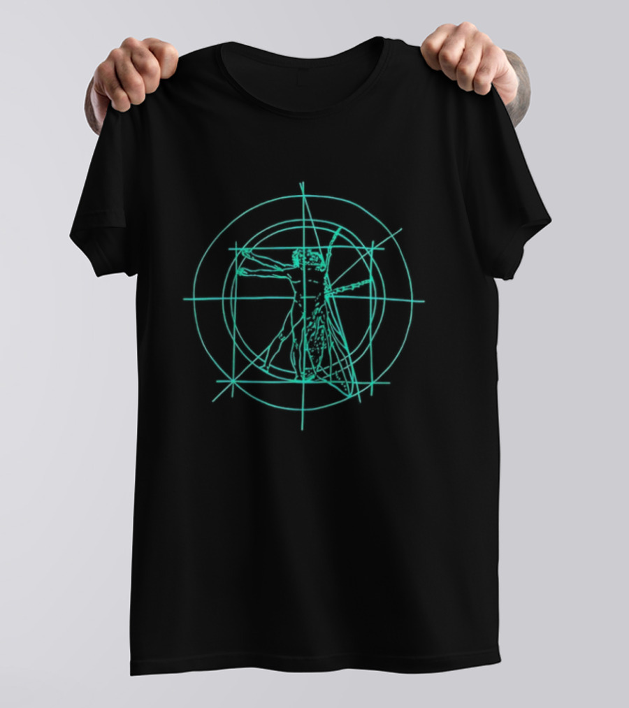 Vitruvian Brundlefly Sketch Fusion T-Shirt