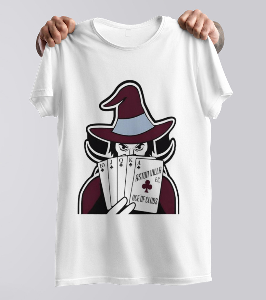 Aston Villa FC Ace Of Clubs Witch Playing Cards T-Shirt