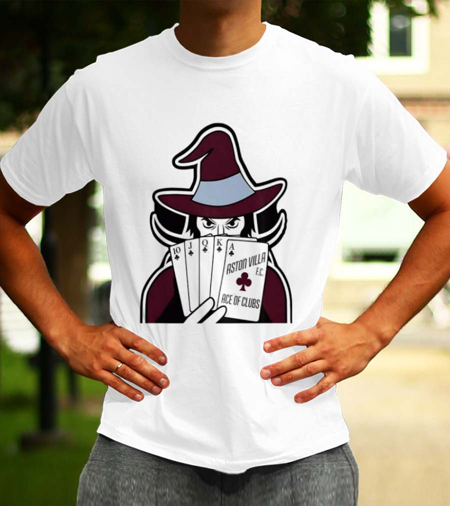 Aston Villa FC Ace Of Clubs Witch Playing Cards T-Shirt