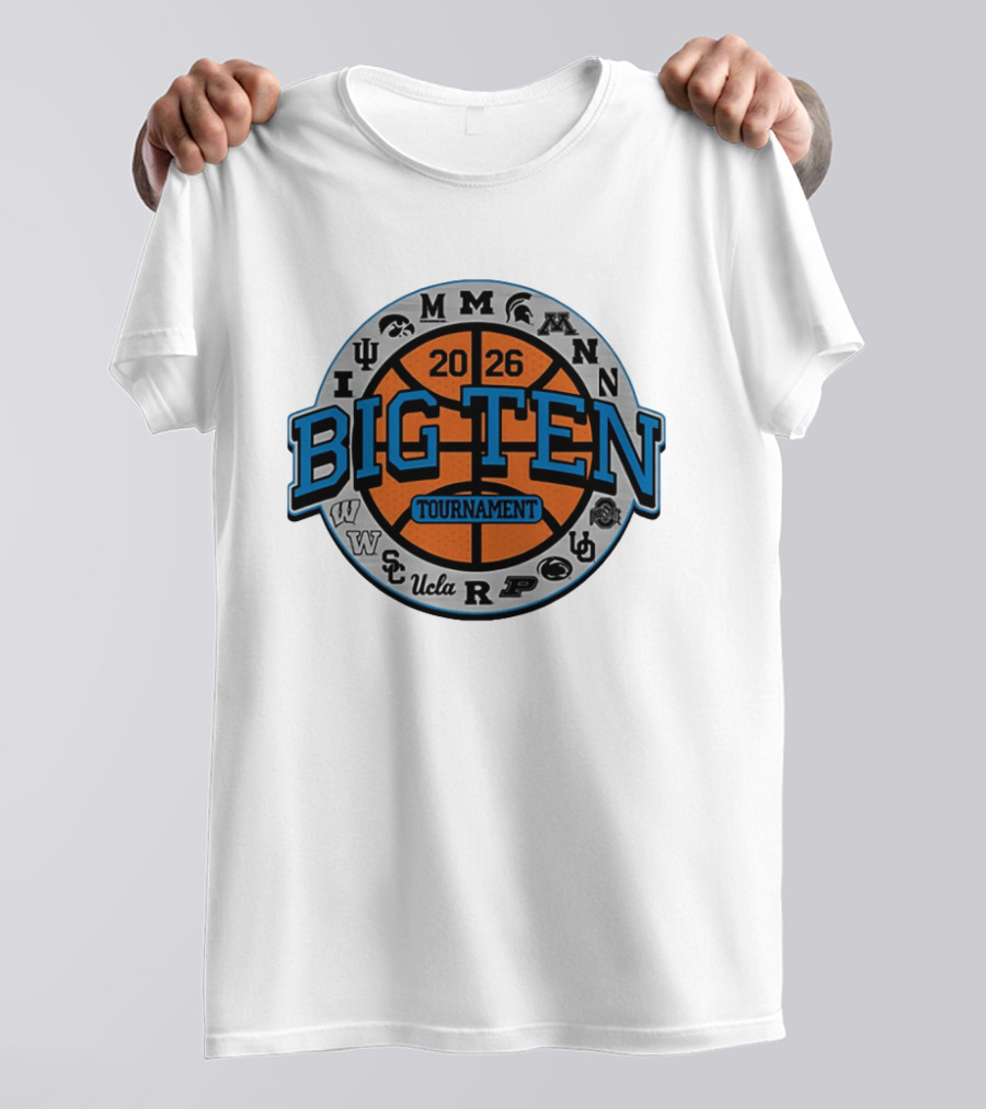 Big Ten 2026 Basketball Tournament All Team Pinwheel Michigan Ohio State Iowa Penn State UCLA Tournament T-Shirt
