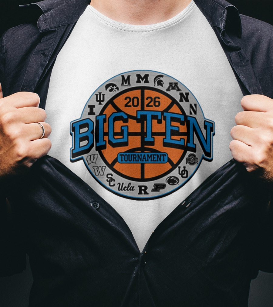 Big Ten 2026 Basketball Tournament All Team Pinwheel Michigan Ohio State Iowa Penn State UCLA Tournament T-Shirt