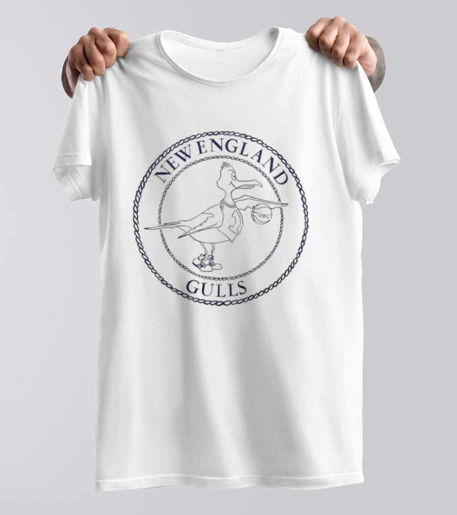 New England Gulls WPBL Team Basketball Bird T-Shirt