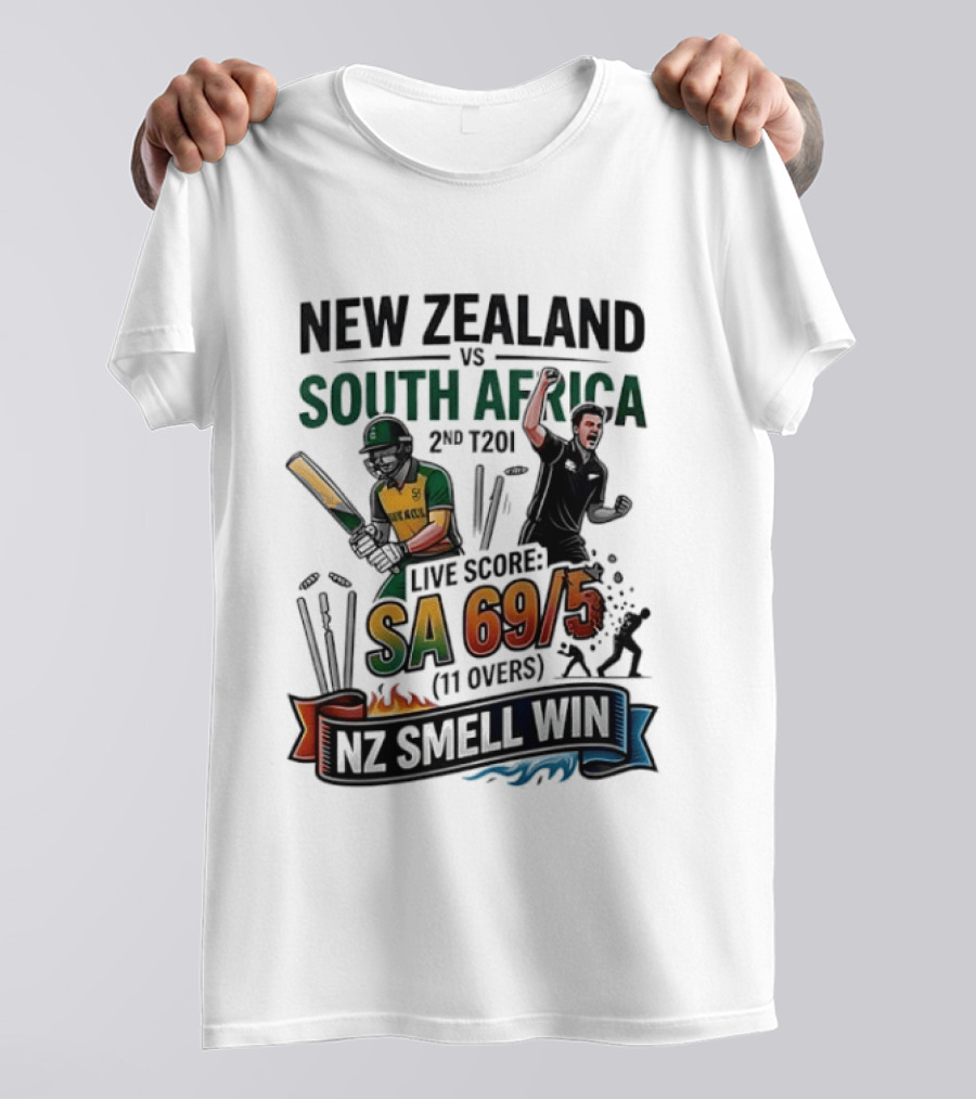 New Zealand Vs South Africa 2nd T20I Live Score SA 69/5 NZ Will Win T-Shirt