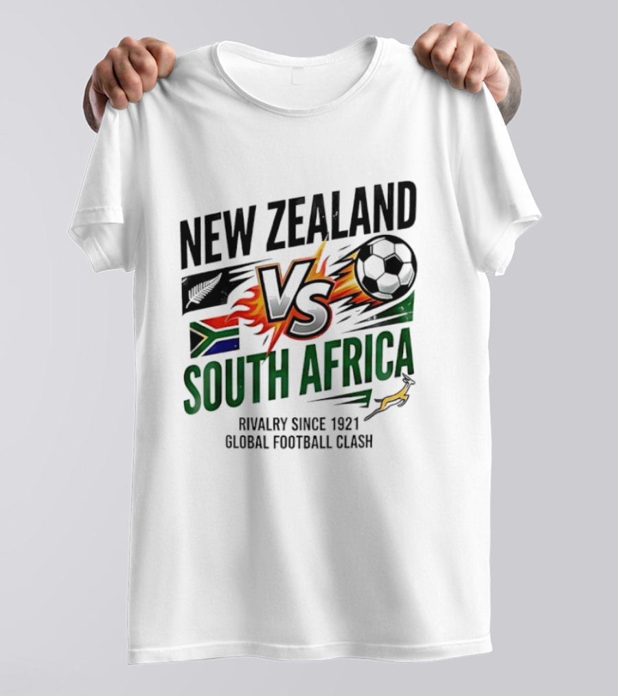 New Zealand Vs South Africa Global Football Clash Rivalry Since 1921 T-Shirt