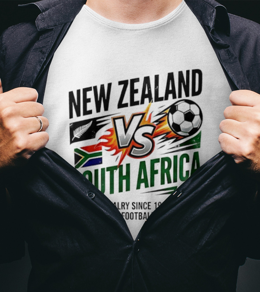 New Zealand Vs South Africa Global Football Clash Rivalry Since 1921 T-Shirt