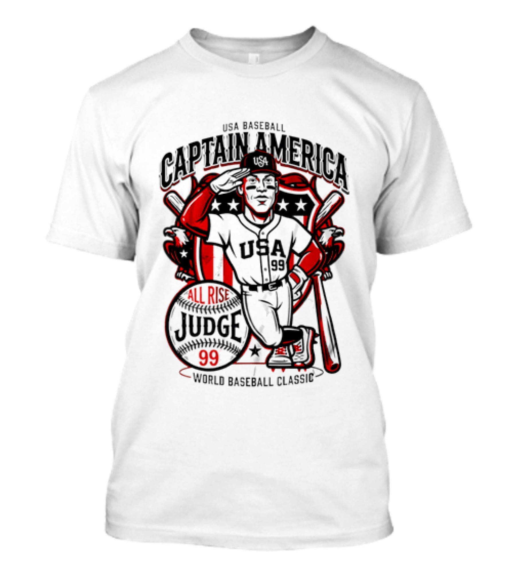 USA Baseball Captain America All Rise Judge 99 World Baseball T-Shirt