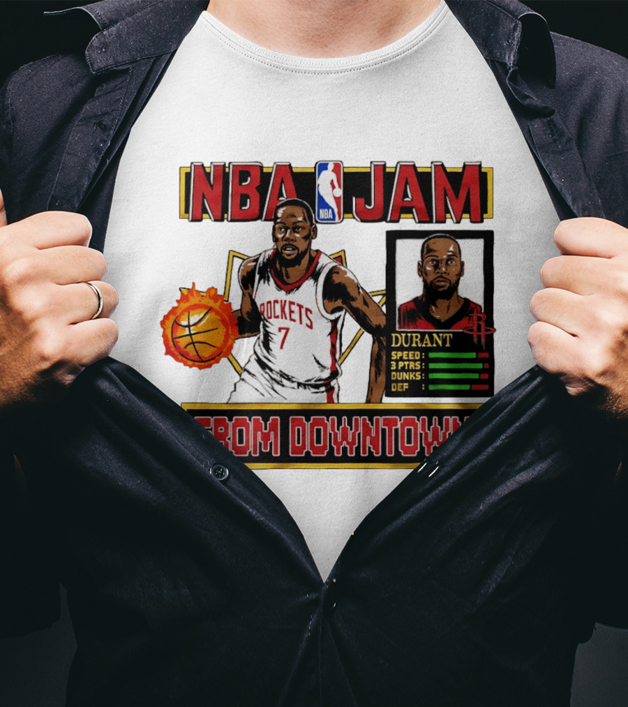 NBA Jam Durant Houston Rockets 7 From Downtown T-Shirt