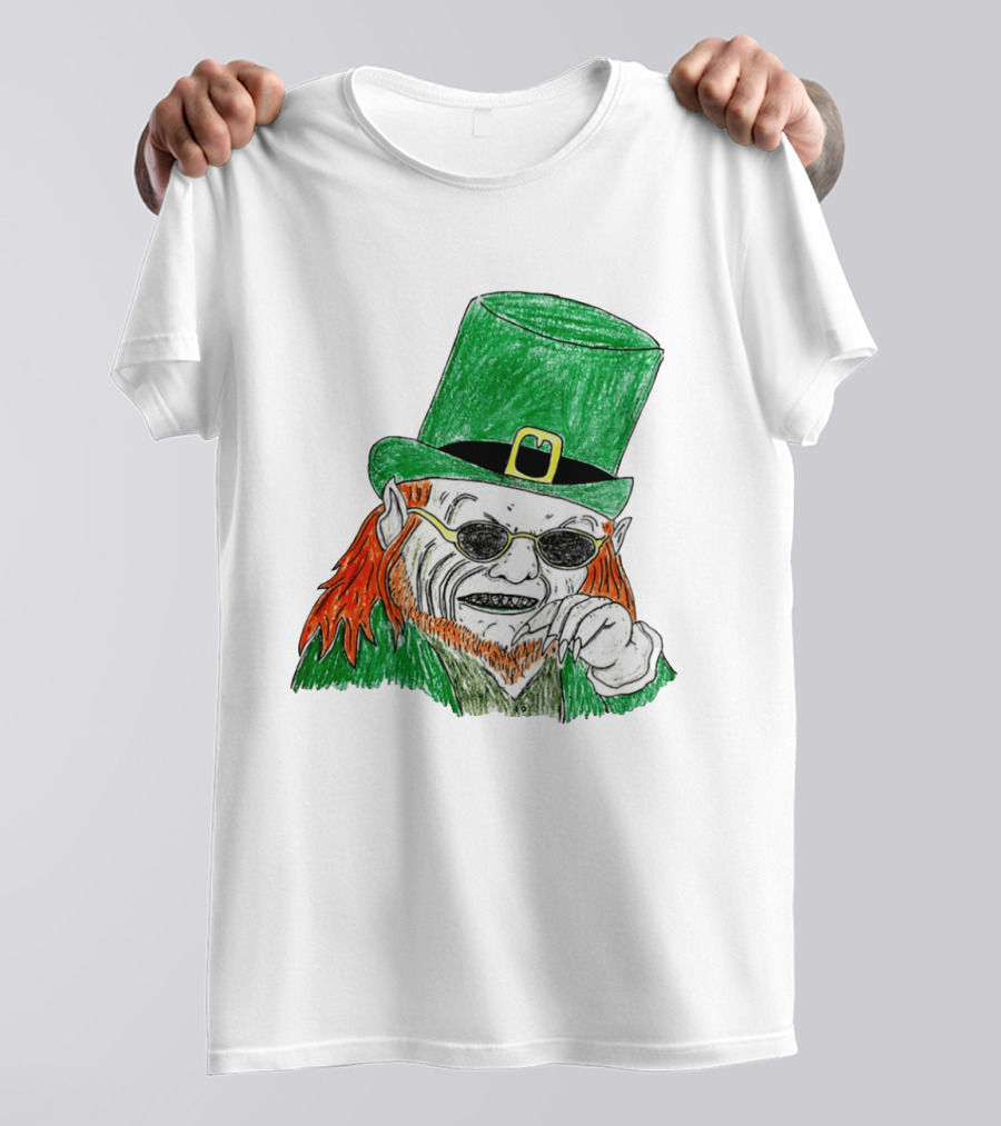 Leprechaun In The Hood Green Hat Sunglasses Red Hair T-Shirt