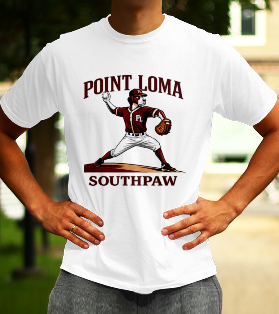Point Loma Southpaw Baseball Pitcher T-Shirt