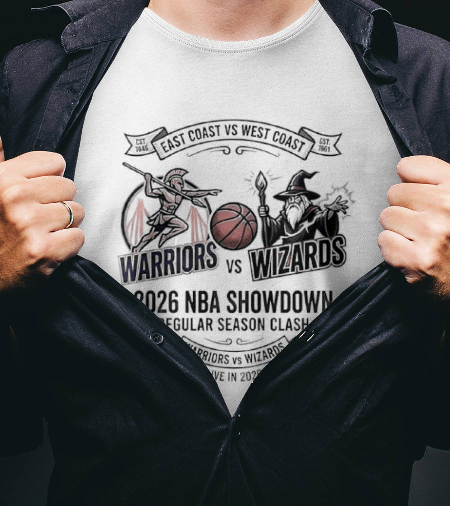 Warriors Vs Wizards Fantasy Basketball 2026 NBA Showdown Regular Season Clash T-Shirt