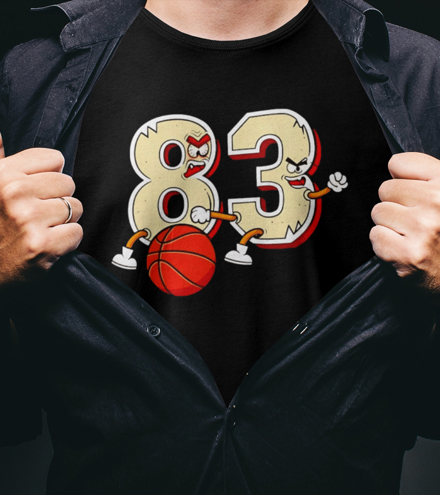 Bam Adebayo 83 Miami Heat Basketball Number Caricature T-Shirt