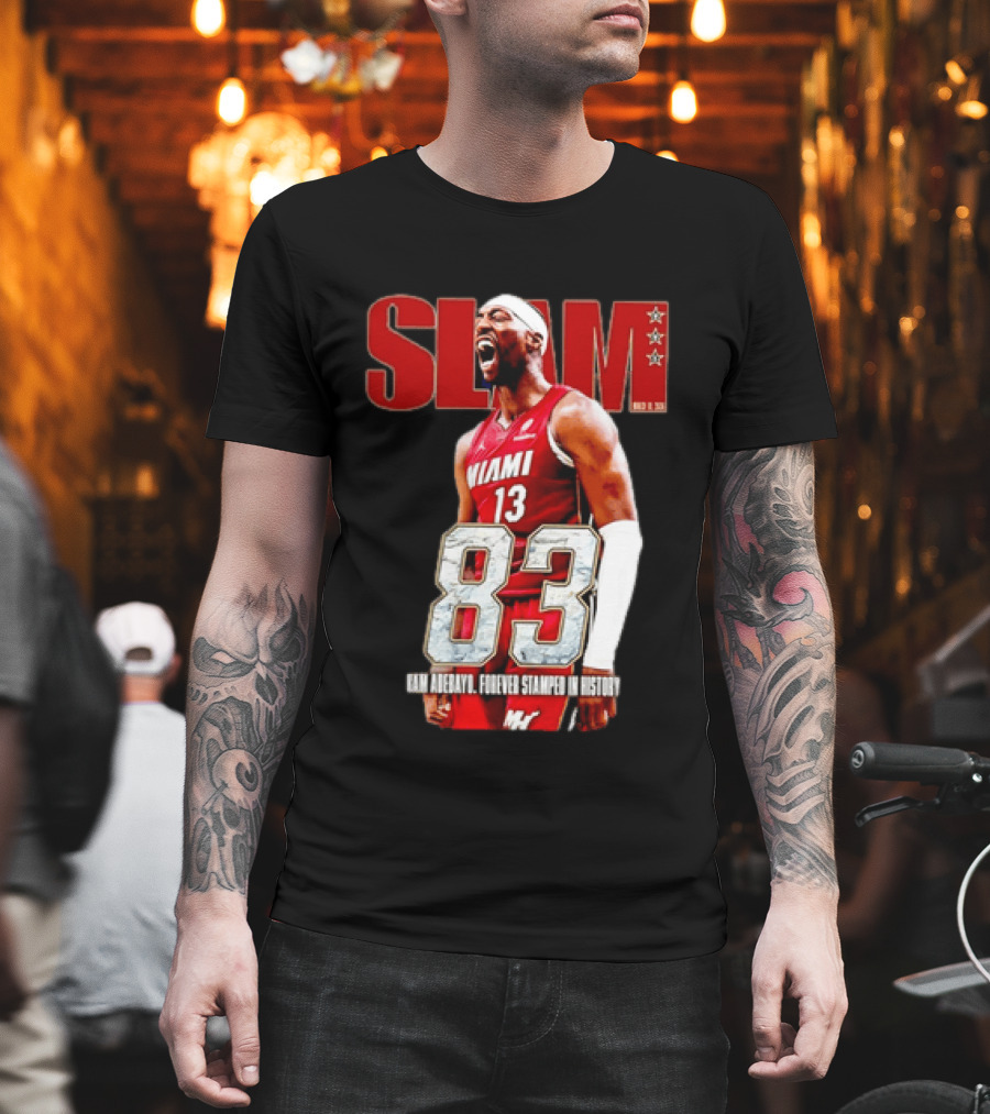 SLAM Bam Adebayo Miami Heat 13 Forever Stamped In History 83 T-Shirt