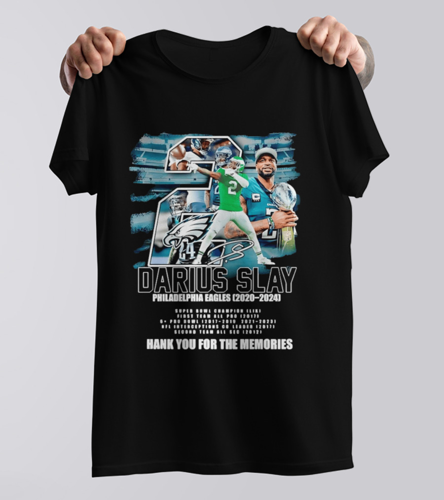Darius Slay Philadelphia Eagles 2020 2024 Thank You For The Memories NFL Pro Bowl Interceptions T-Shirt