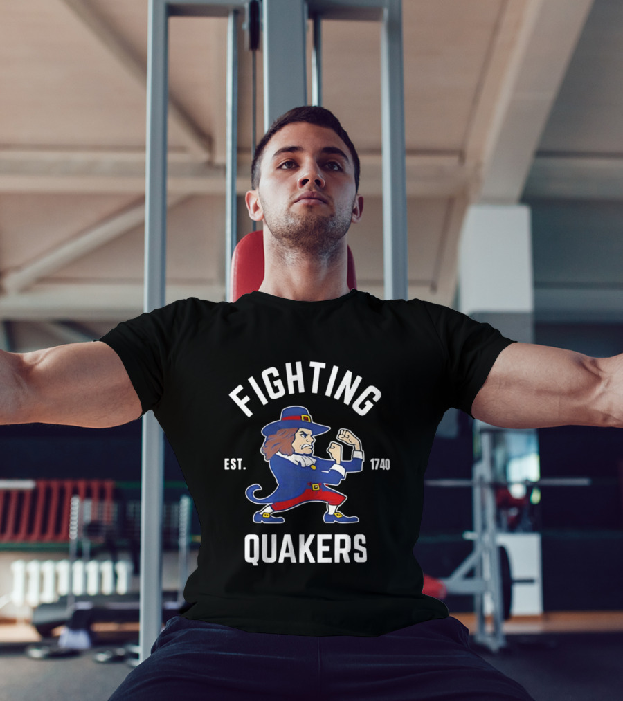 Fighting Quakers Est 1740 Vintage Mascot Image T-Shirt