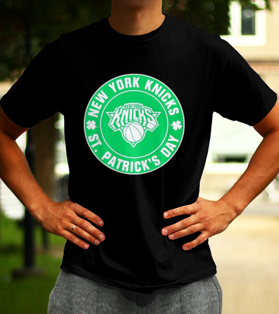 New York Knicks St Patrick's Day Shamrock Green Basketball Team Celebration T-Shirt