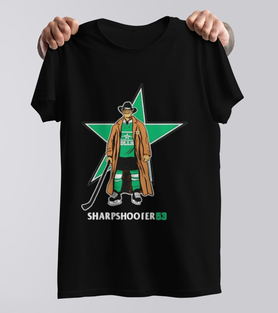 Sharpshooter 53 Dallas Stars Wyatt Johnston Hockey T-Shirt