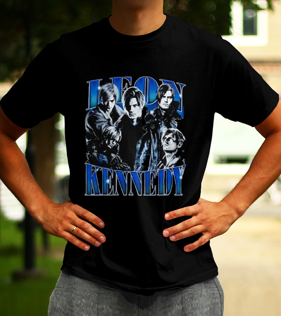 Leon Kennedy Character Collage Fan T-Shirt