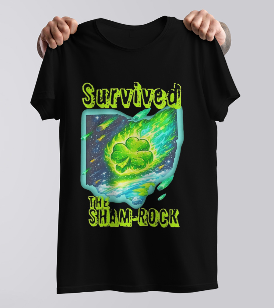 Survived The Sham Rock Meteor Clover St Patrick's Day T-Shirt