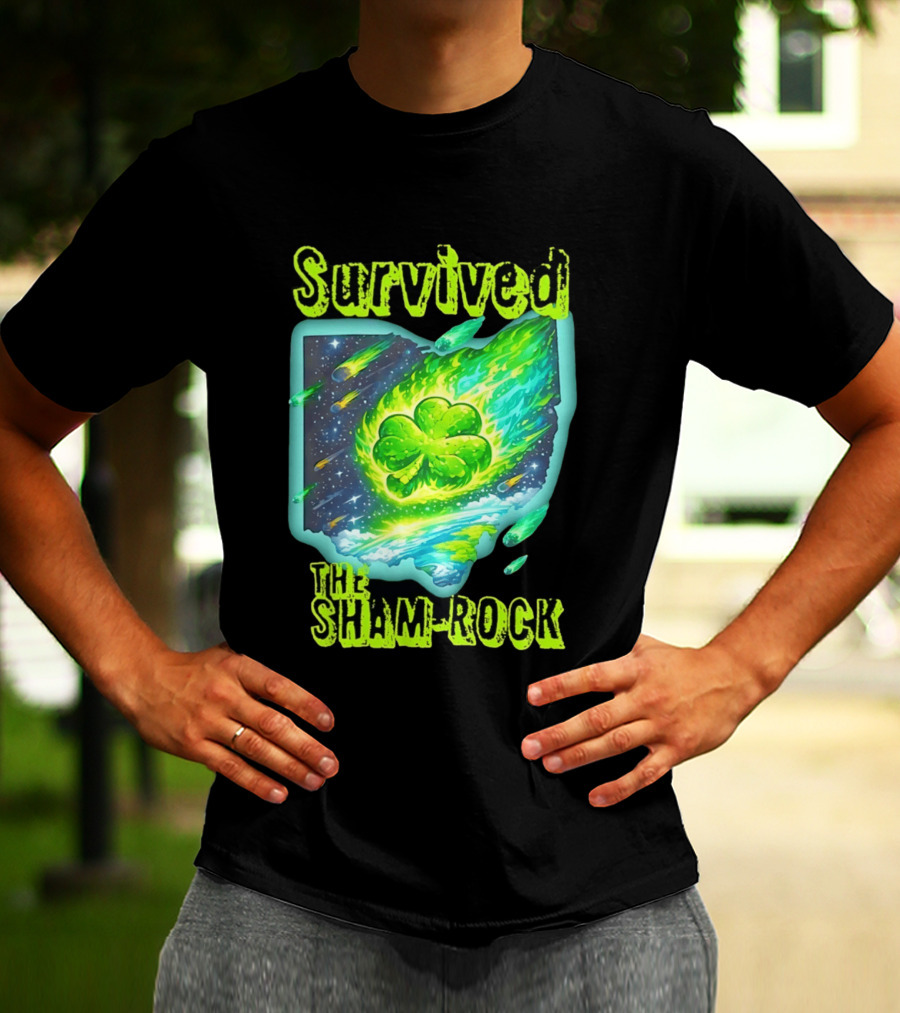 Survived The Sham Rock Meteor Clover St Patrick's Day T-Shirt