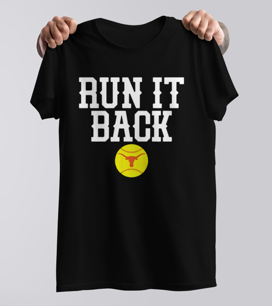 Texas Softball Run It Back Longhorn Yellow Softball T-Shirt