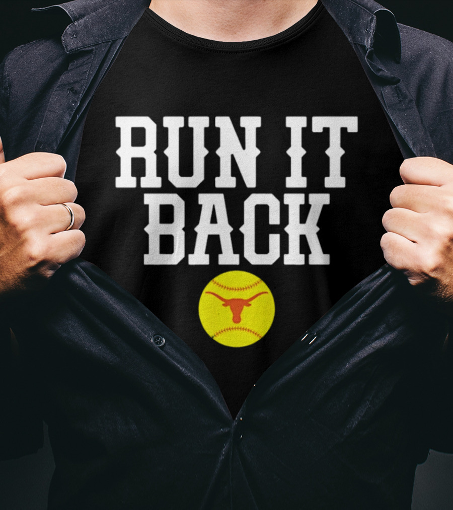 Texas Softball Run It Back Longhorn Yellow Softball T-Shirt