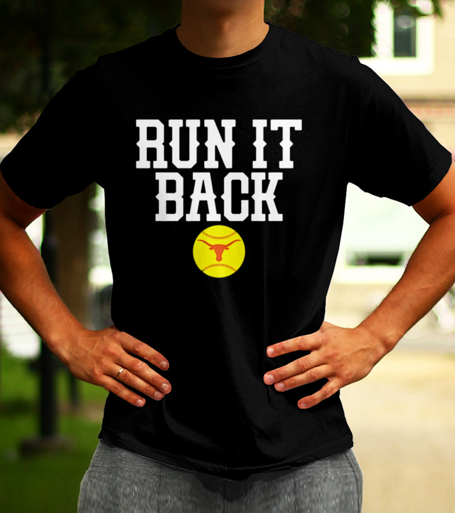 Texas Softball Run It Back Longhorn Yellow Softball T-Shirt