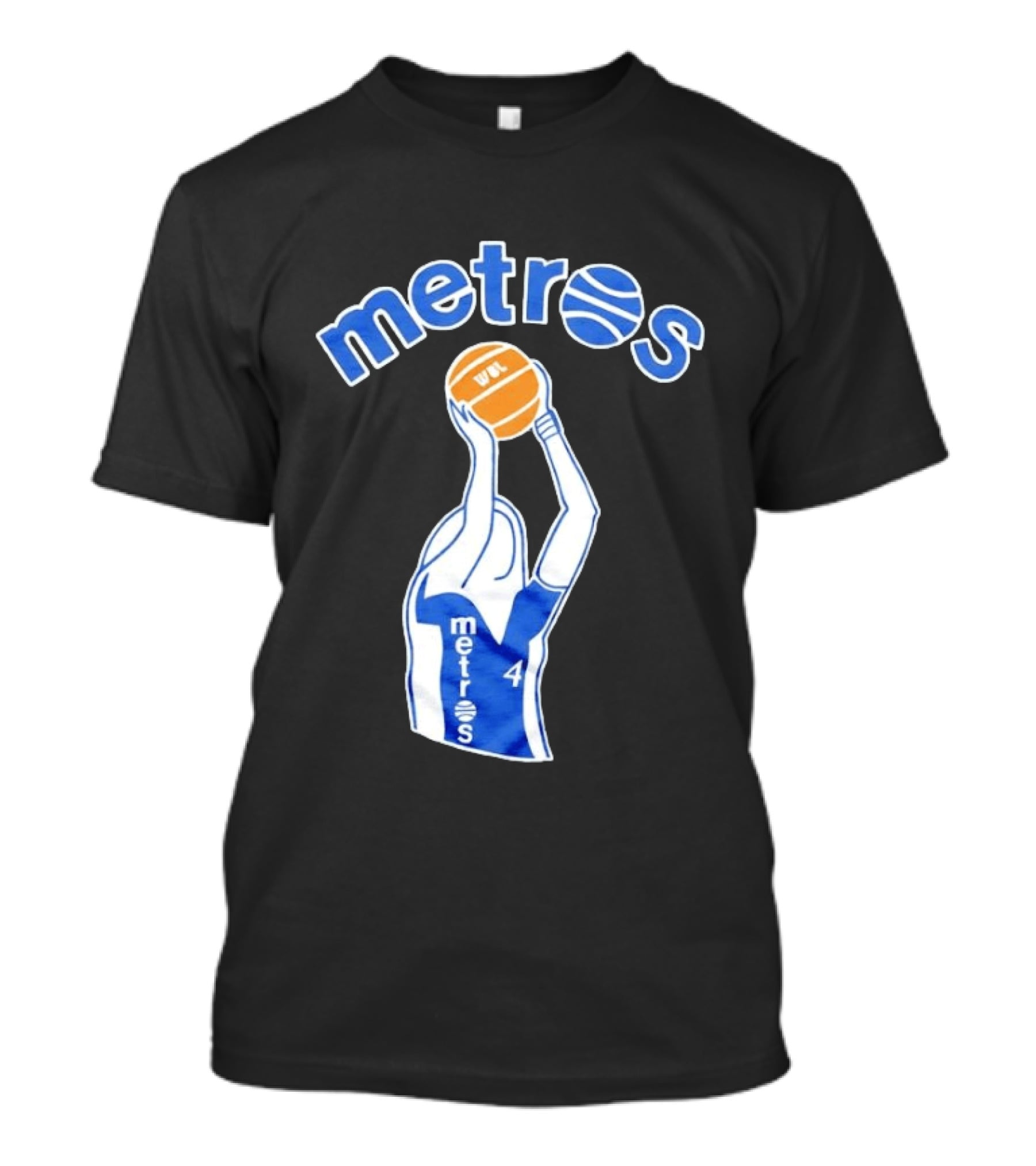 Washington Metros Basketball Player Number 4 Shooting With Blue White Jersey T-Shirt