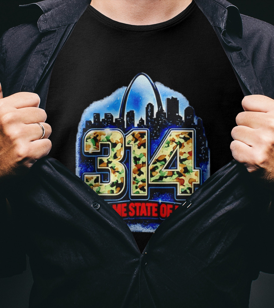 314 St Louis Camo Skyline Arch Show Me State Of Mind T-Shirt