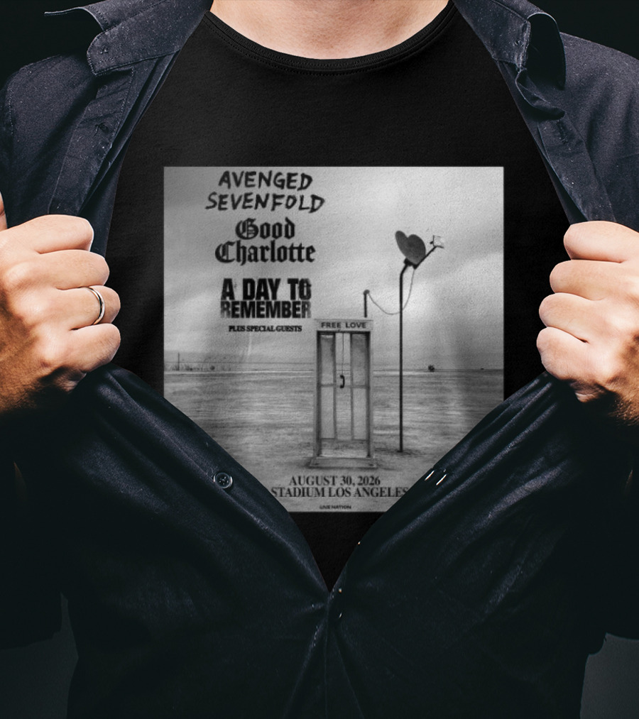 Avenged Sevenfold Good Charlotte A Day To Remember Concert BMO Stadium Los Angeles August 30 2026 T-Shirt
