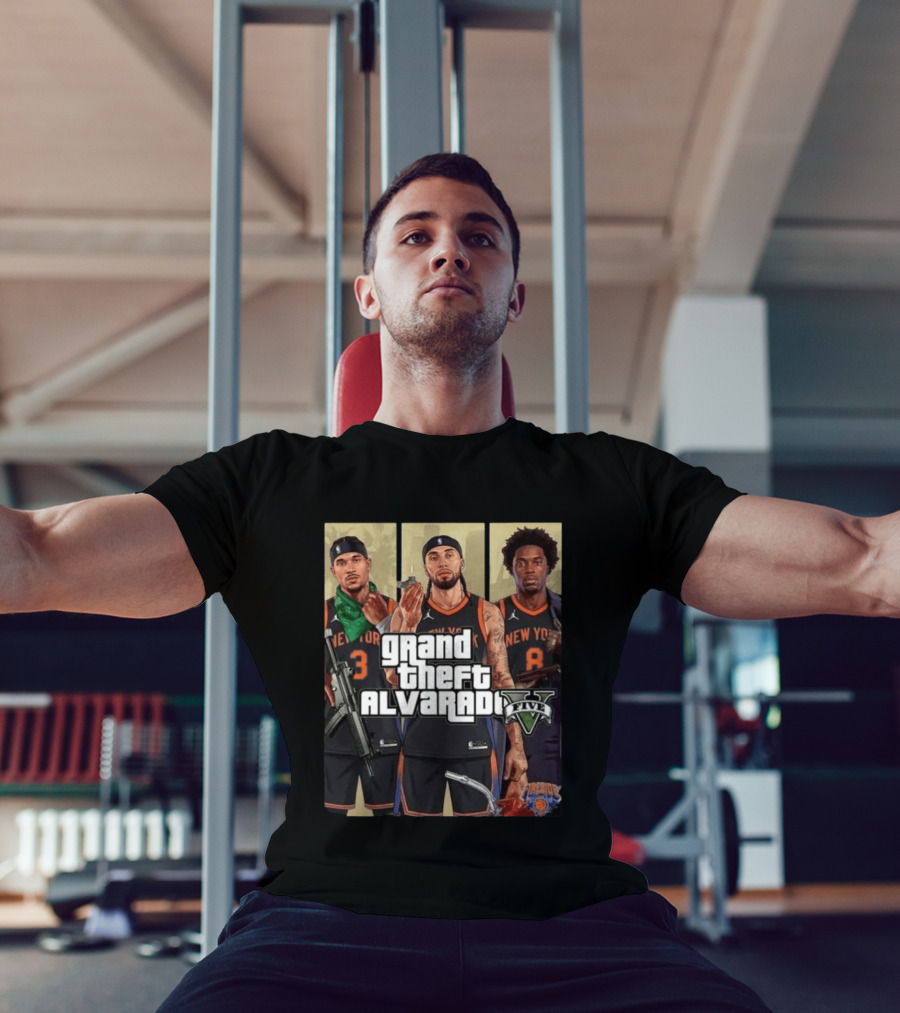 Grand Theft Alvarado Five New York Basketball T-Shirt