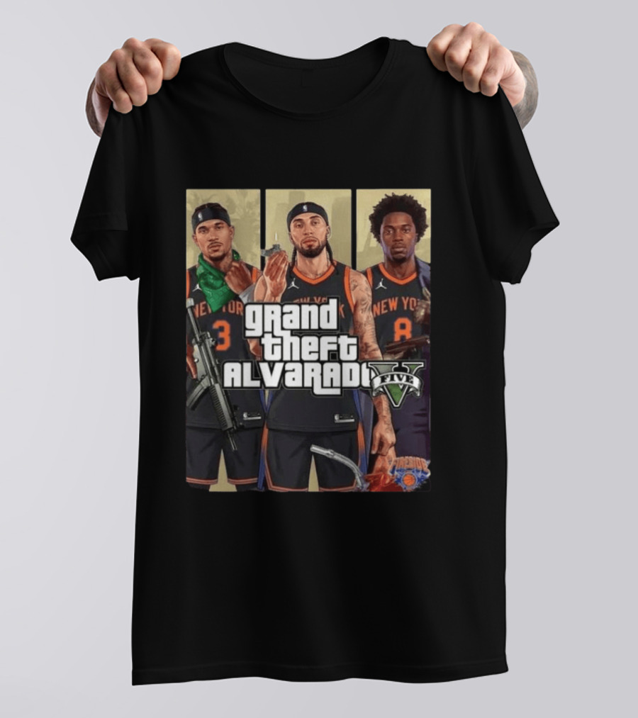 Grand Theft Alvarado Five New York Basketball T-Shirt