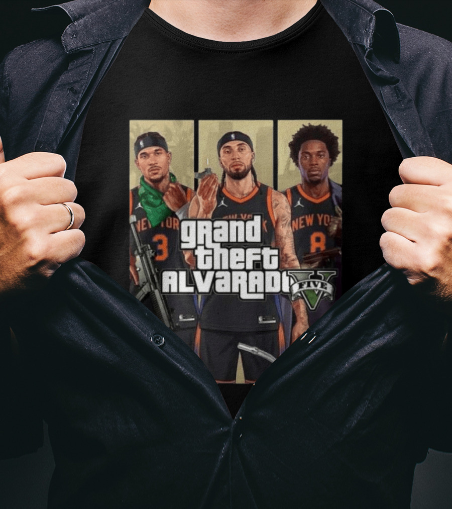 Grand Theft Alvarado Five New York Basketball T-Shirt