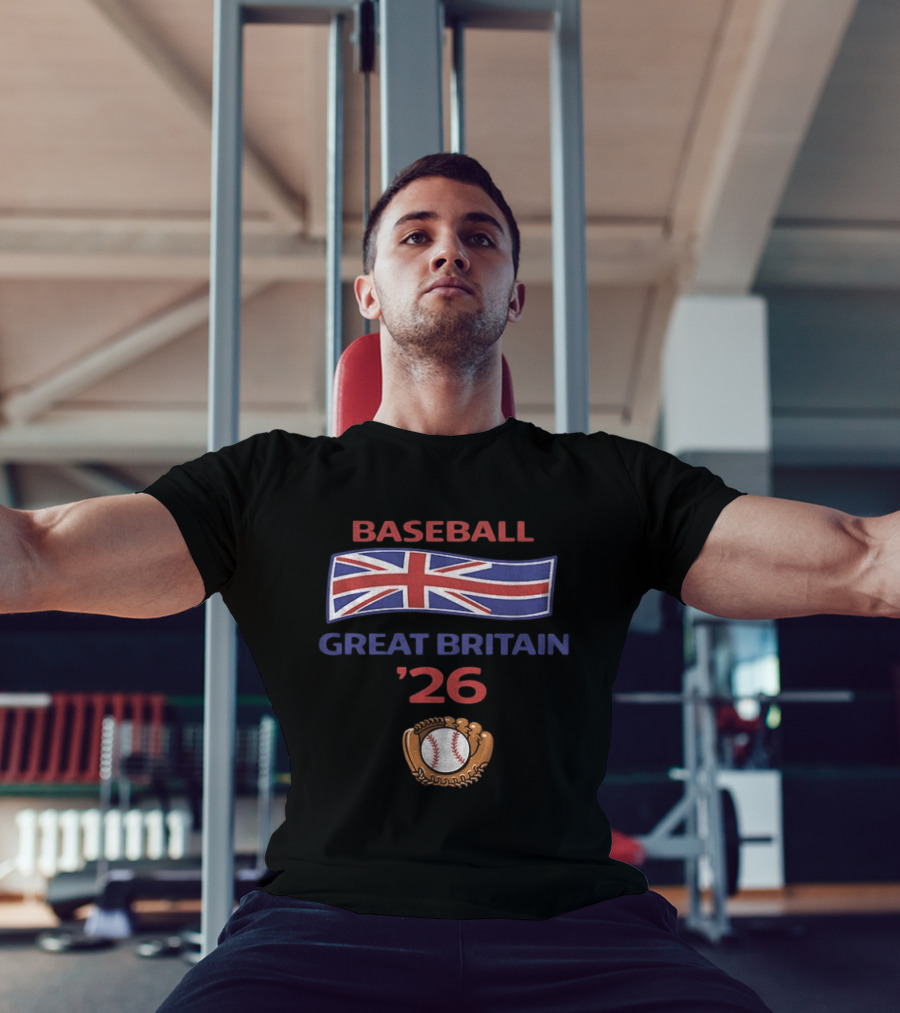 Great Britain Baseball 2026 UK Flag Baseball Glove And Ball T-Shirt