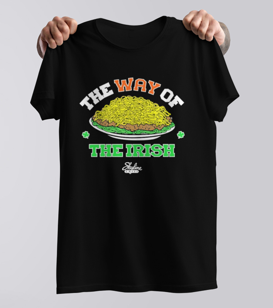 The Way Of The Irish Skyline Chili Plate With Shamrocks T-Shirt