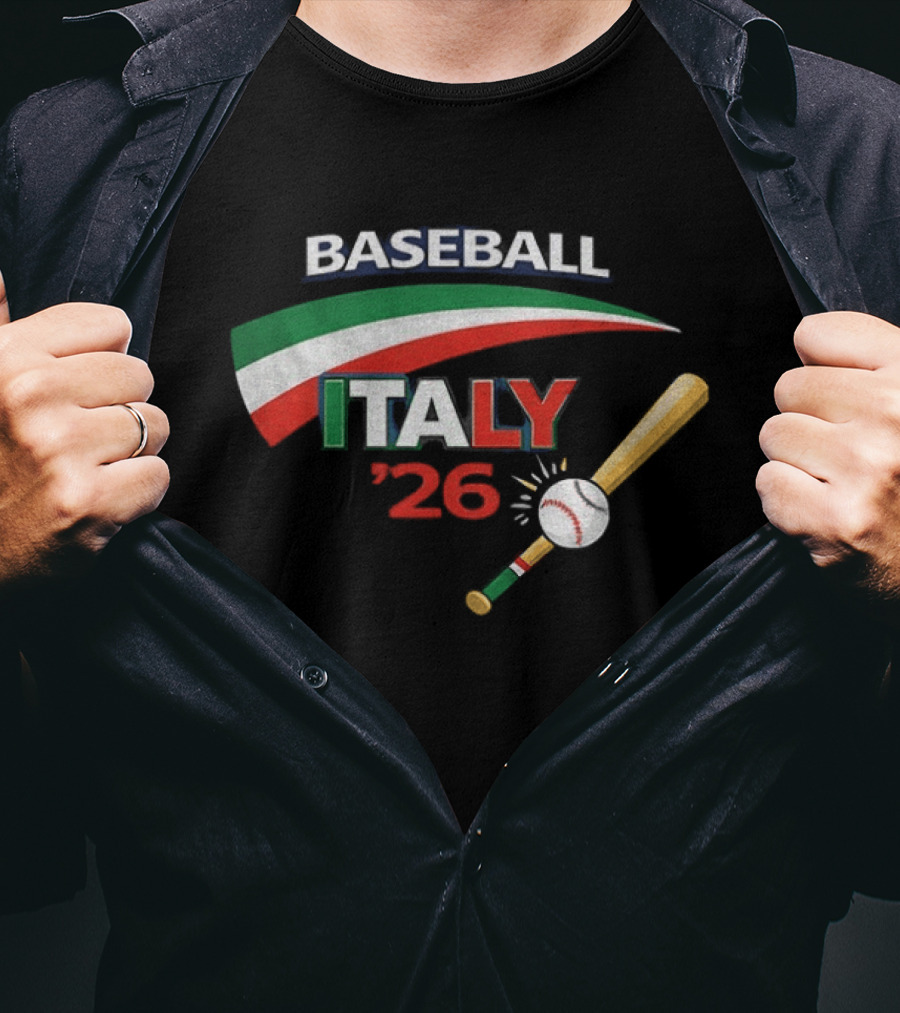 Italy Baseball World Classic 2026 Baseball Network Gildan T-Shirt