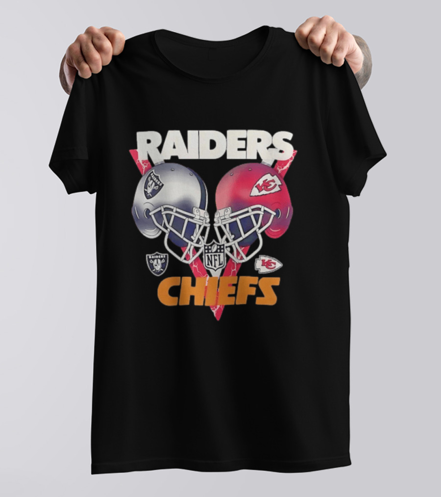 Raiders Vs Chiefs NFL Helmet Showdown T-Shirt