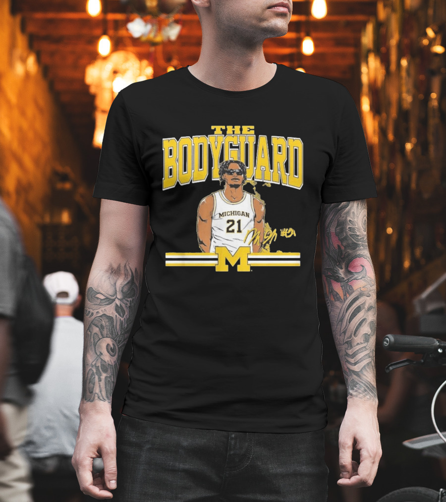 The Bodyguard Michigan Basketball 21 Morez Johnson Jr. T-Shirt