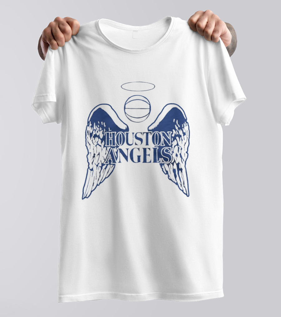 Houston Angels Women's Professional Basketball League Wings And Halo Basketball T-Shirt