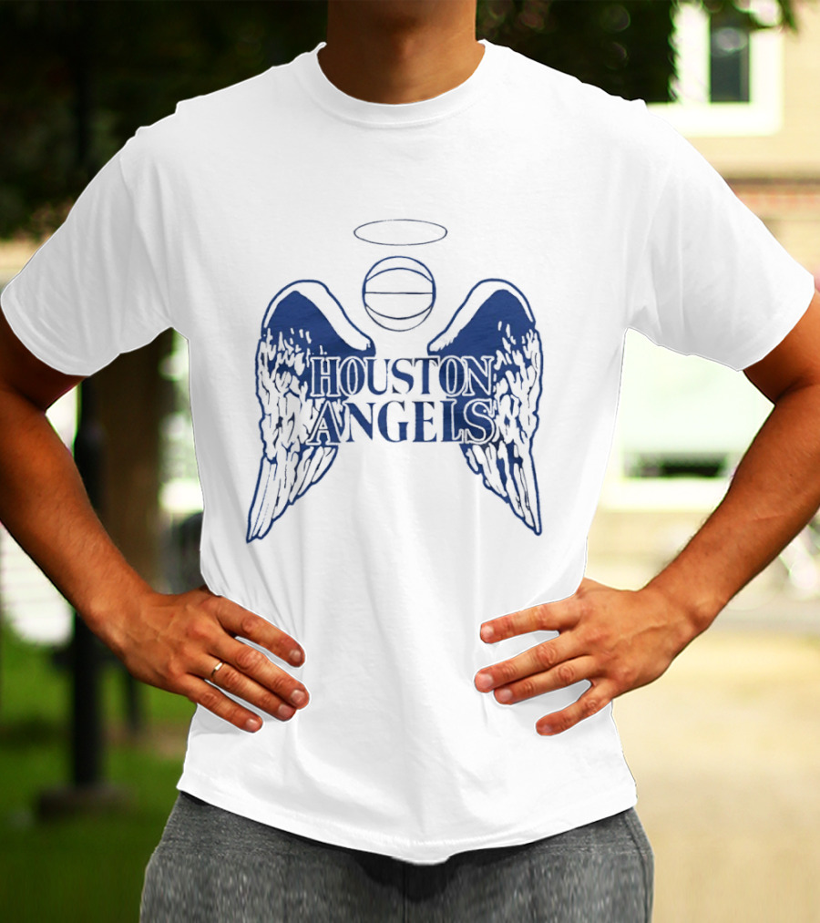 Houston Angels Women's Professional Basketball League Wings And Halo Basketball T-Shirt