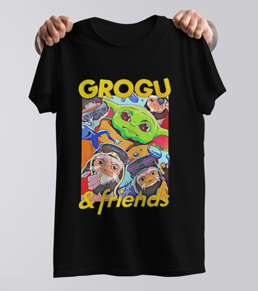 Grogu And Friends Mandalorian Movie Characters T-Shirt