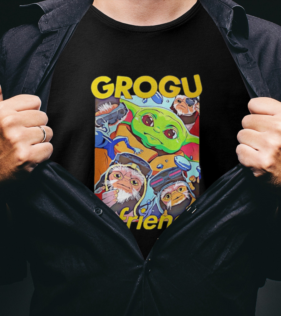 Grogu And Friends Mandalorian Movie Characters T-Shirt