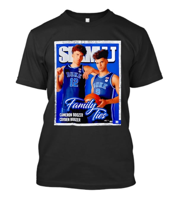 SLAMU Cameron And Cayden Boozer Duke Blue Devils Family Ties Basketball T-Shirt