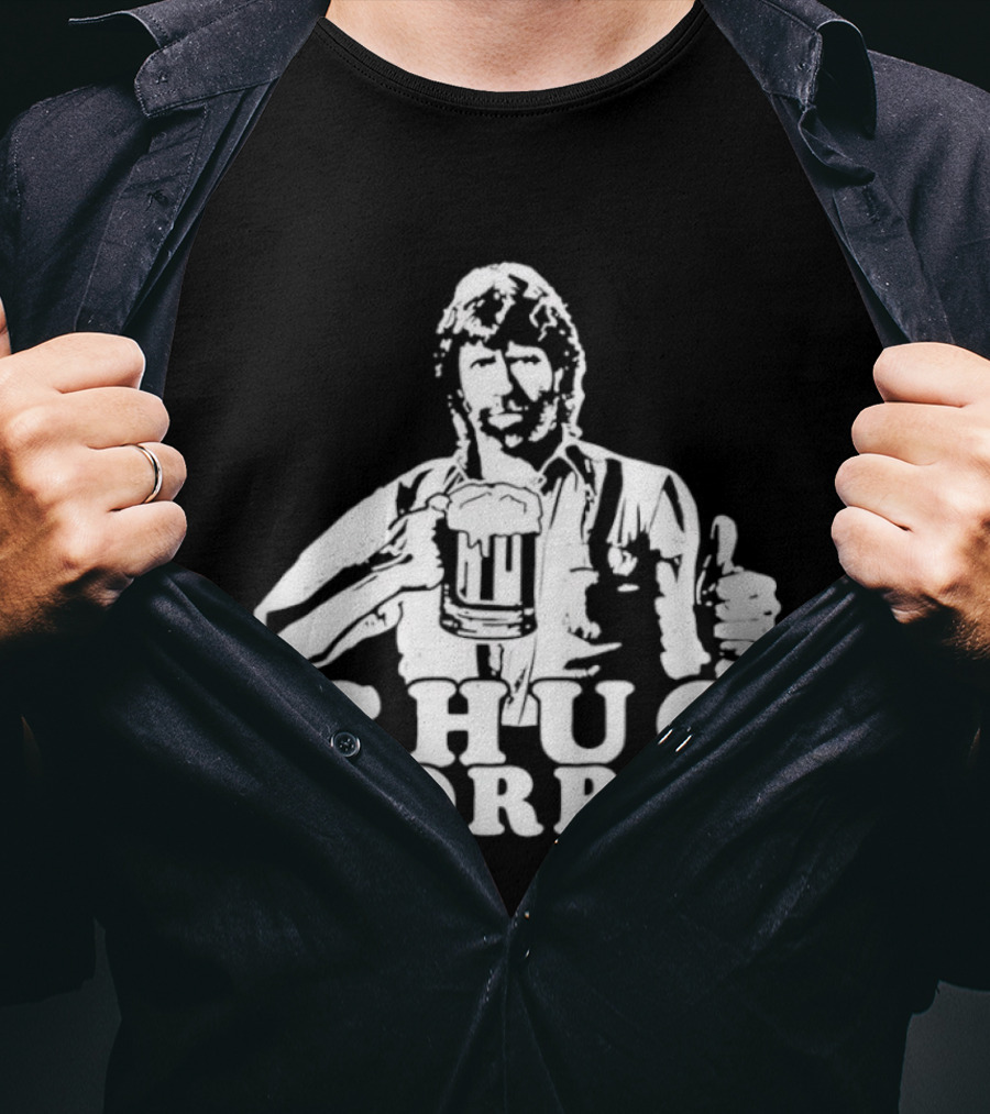 Chug Norris Drinking Beer Thumbs Up T-Shirt