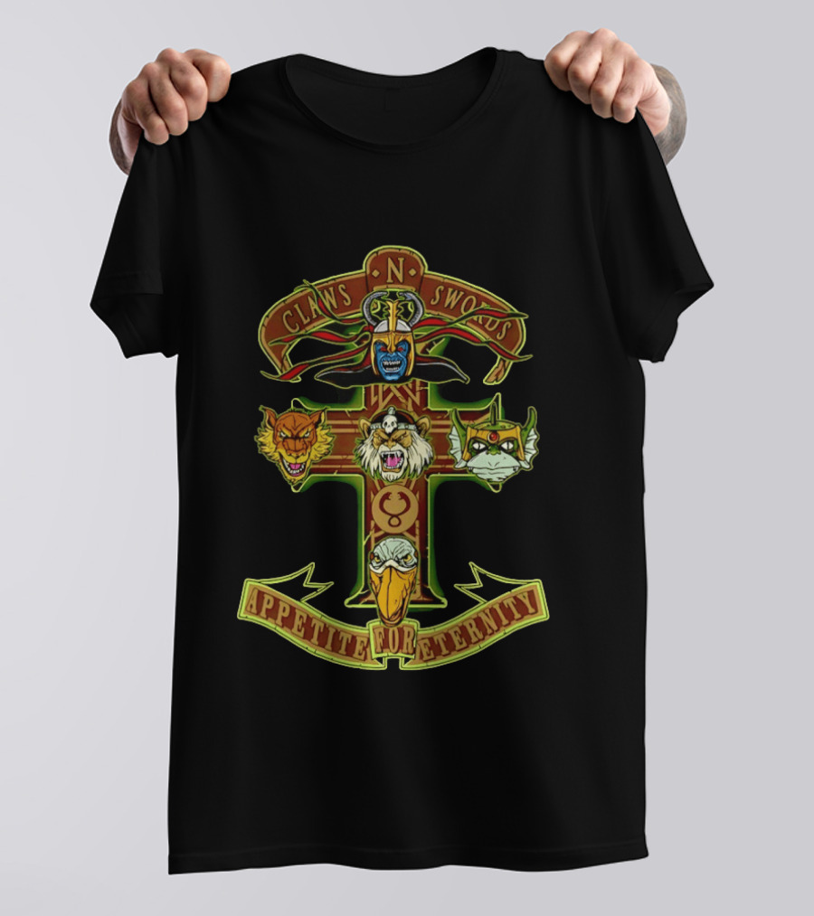 Claws N' Swords Cross With Animal Heads Appetite For Eternity T-Shirt